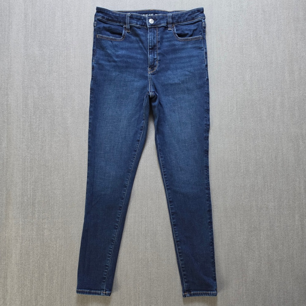 American Eagle Skinny Jeans Women 10 Regular Blue Next Level Stretch High Rise